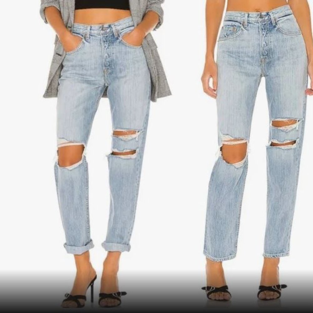 GRLFRND Isabeli Ripped High Waist Jeans (sz 31)